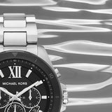  Shop Authentic Michael Kors Brecken Chronograph Black Dial Silver Steel Strap Watch For Men - MK8847 - Luxxuri