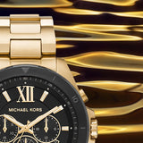  Shop Authentic Michael Kors Brecken Chronograph Black Dial Gold Steel Strap Watch For Men - MK8848 - Luxxuri