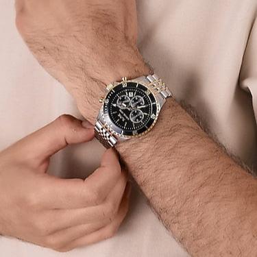  Shop Authentic Michael Kors Bayville Chronograph Black Dial Two Tone Steel Strap Watch For Women - MK8872 - Luxxuri