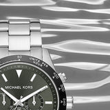  Shop Authentic Michael Kors Layton Chronograph Green Dial Silver Steel Strap Watch For Men - MK8912 - Luxxuri