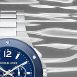  Shop Authentic Michael Kors Lennox Chronograph Blue Dial Silver Steel Strap Watch For Men - MK8938 - Luxxuri