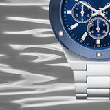  Shop Authentic Michael Kors Lennox Chronograph Blue Dial Silver Steel Strap Watch For Men - MK8938 - Luxxuri