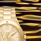  Shop Authentic Michael Kors Lennox Three-Hand Quartz Gold Dial Gold Steel Strap Watch For Men - MK8939 - Luxxuri