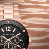  Shop Authentic Michael Kors Lennox Chronograph Black Dial Rose Gold Steel Strap Watch For Men - MK8940 - Luxxuri