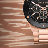 Shop Authentic Michael Kors Lennox Chronograph Black Dial Rose Gold Steel Strap Watch For Men - MK8940 - Luxxuri