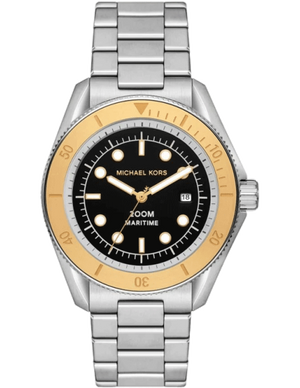  Shop Authentic Michael Kors Maritime Analog Black Dial Silver Steel Strap Watch for Men - MK9161 - Luxxuri