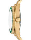 Michael Kors Maritime Analog Green Dial Gold Steel Strap Watch for Men - MK9162
