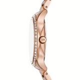  Shop Authentic Michael Kors Sage Three-Hand Mother of Pearl White Dial Rose Gold Steel Strap Watch for Women - MK4806 - Luxxuri