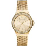  Shop Authentic Michael Kors Lennox Three-Hand Gold Dial Gold Mesh Bracelet Watch For Women - MK7335 - Luxxuri