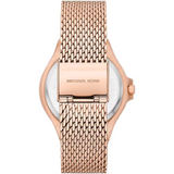  Shop Authentic Michael Kors Lennox Three Hand Rose Gold Dial Rose Gold Mesh Strap Watch For Women - MK7336 - Luxxuri