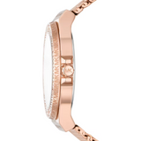  Shop Authentic Michael Kors Lennox Three Hand Rose Gold Dial Rose Gold Mesh Strap Watch For Women - MK7336 - Luxxuri