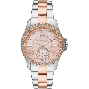  Shop Authentic Michael Kors Everest Three Hand Rose Gold Dial Two Tone Steel Strap Watch For Women - MK7402 - Luxxuri