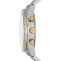 Michael Kors Accelerator Chronograph White Dial Silver Steel Strap Watch For Men - MK9112