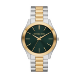  Shop Authentic Michael Kors Slim Runway Quartz Green Dial Two Tone Steel Strap Watch for Women - MK9149 - Luxxuri
