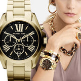  Shop Authentic Michael Kors Bradshaw Black Dial Gold Steel Strap Watch for Women - MK5739 - Luxxuri