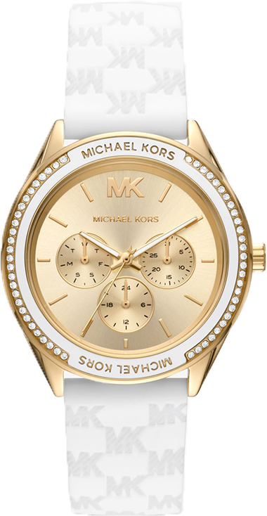  Shop Authentic Michael Kors Jessa Quartz Gold Dial White Silicone Strap Watch For Women - MK7267 - Luxxuri