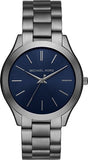  Shop Authentic Michael Kors Slim Runway Blue Dial Grey Steel Strap Watch For Men - MK8584 - Luxxuri