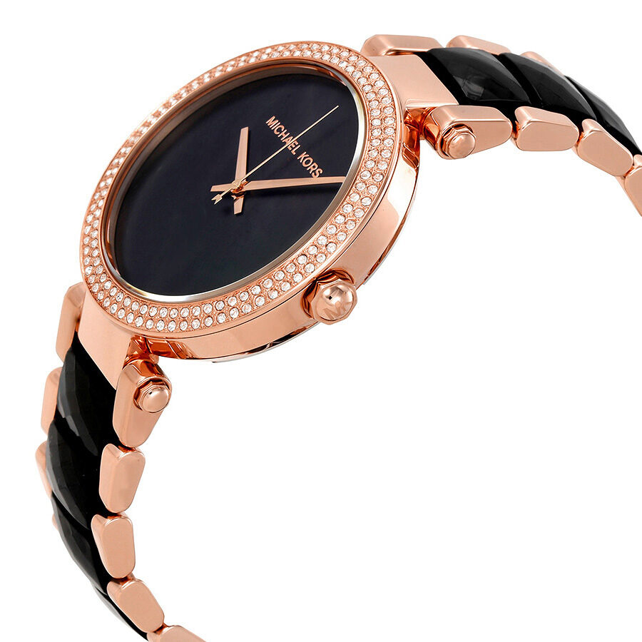  Shop Authentic Michael Kors Parker Mother of Pearl Black Dial Two Tone Steel Strap Watch for Women - MK6414 - Luxxuri