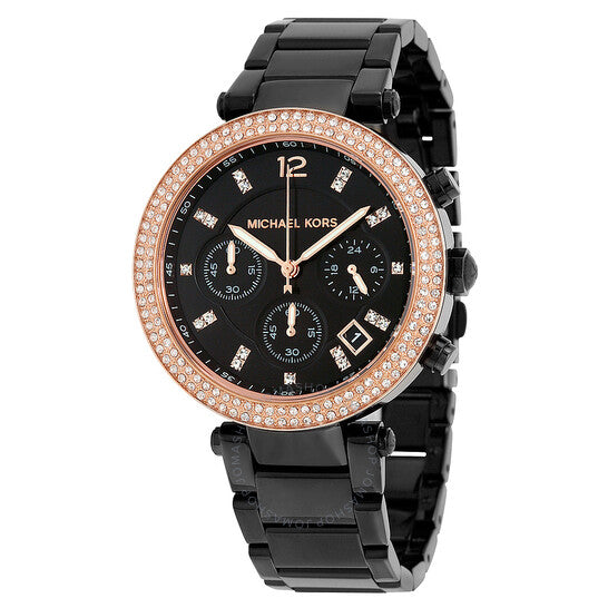  Shop Authentic Michael Kors Parker Diamonds Black Dial Black Steel Strap Watch for Women - MK5885 - Luxxuri