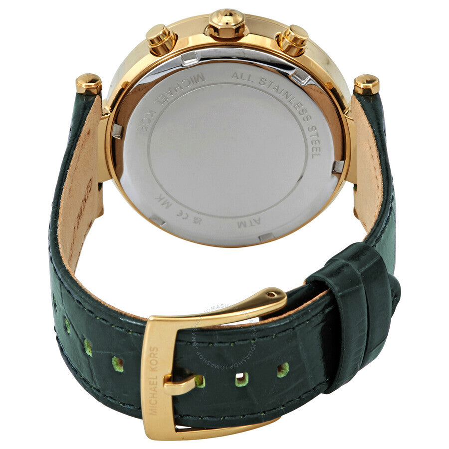  Shop Authentic Michael Kors Parker Chronograph Green Dial Green Leather Strap Watch For Women - MK6985 - Luxxuri