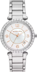  Shop Authentic Michael Kors Parker Three Hand Mother of Pearl White Dial Silver Steel Strap Watch For Women - MK4694 - Luxxuri