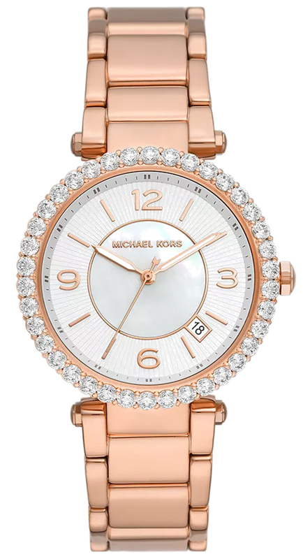  Shop Authentic Michael Kors Parker Three-Hand Mother of Pearl White Dial Rose Gold Steel Strap Watch For Women - MK4695 - Luxxuri
