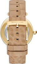  Shop Authentic Michael Kors Parker Three-Hand Gold Dial Brown Leather Strap Watch For Women - MK4725 - Luxxuri