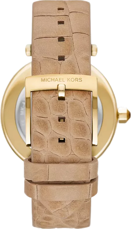  Shop Authentic Michael Kors Parker Three-Hand Gold Dial Brown Leather Strap Watch For Women - MK4725 - Luxxuri