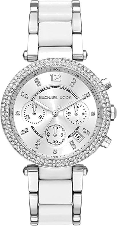  Shop Authentic Michael Kors Parker Chronograph Silver Dial Silver Steel Strap Watch For Women - MK6354 - Luxxuri