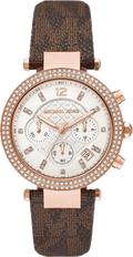  Shop Authentic Michael Kors Parker Chronograph White Dial Brown Leather Strap Watch For Women - MK6917 - Luxxuri
