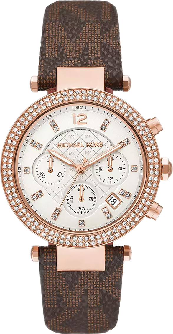  Shop Authentic Michael Kors Parker Chronograph White Dial Brown Leather Strap Watch For Women - MK6917 - Luxxuri