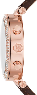  Shop Authentic Michael Kors Parker Chronograph White Dial Brown Leather Strap Watch For Women - MK6917 - Luxxuri