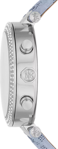  Shop Authentic Michael Kors Parker Silver Dial Blue Leather Strap Watch For Women - MK6936 - Luxxuri