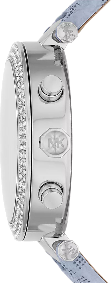  Shop Authentic Michael Kors Parker Silver Dial Blue Leather Strap Watch For Women - MK6936 - Luxxuri