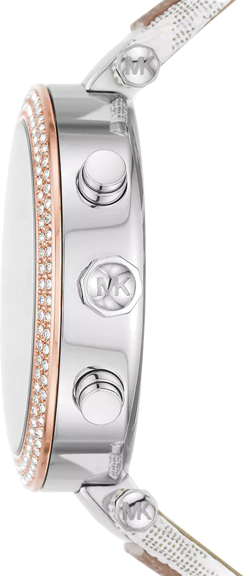  Shop Authentic Michael Kors Parker Chronograph White Dial Two Tone Leather Strap Watch For Women - MK6950 - Luxxuri