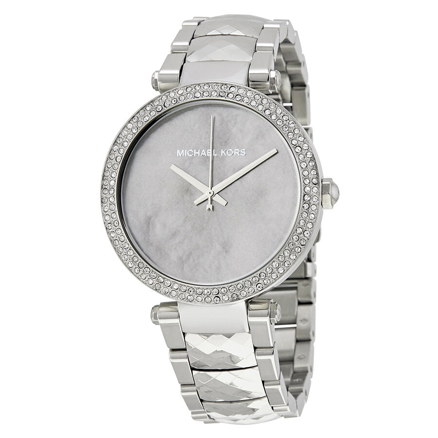  Shop Authentic Michael Kors Parker Mother of Pearl Silver Steel Strap Watch for Women - MK6424 - Luxxuri