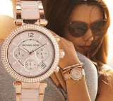  Shop Authentic Michael Kors Parker Pink Dial Two Tone Steel Strap Watch for Women - MK5896 - Luxxuri