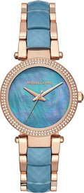  Shop Authentic Michael Kors Parker Blue Mother of Pearl Dial Two Tone Steel Strap  Watch for Women - MK6491 - Luxxuri