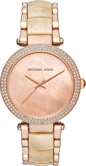  Shop Authentic Michael Kors Parker Mother of Pearl Pink Dial Two Tone Steel Strap Watch for Women - MK6492 - Luxxuri