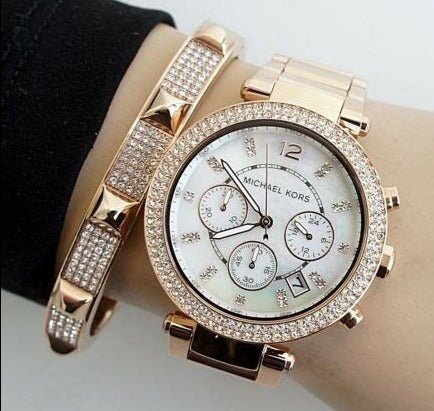  Shop Authentic Michael Kors Parker White Dial with Diamonds Rose Gold Steel Strap Watch for Women - MK5491 - Luxxuri