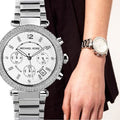  Shop Authentic Michael Kors Parker Silver Dial Silver Steel Strap Watch for Women - MK5353 - Luxxuri