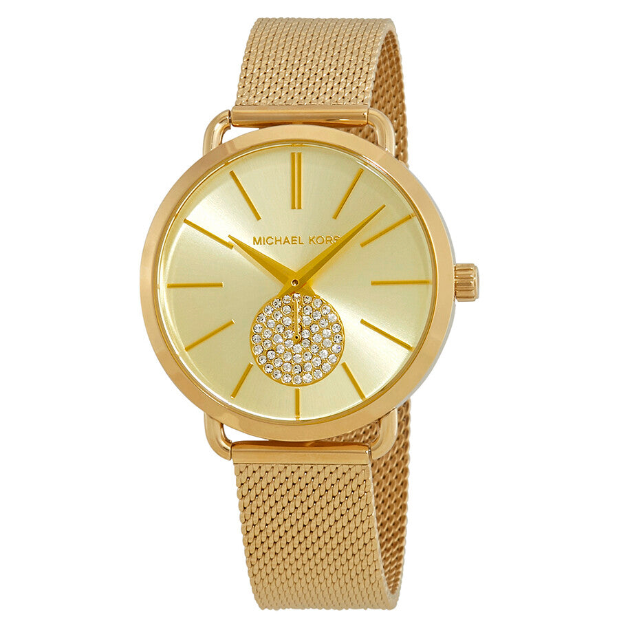  Shop Authentic Michael Kors Portia Gold Dial Gold Mesh Bracelet Watch for Women - MK3844 - Luxxuri