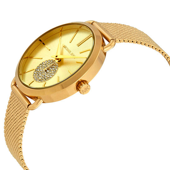  Shop Authentic Michael Kors Portia Gold Dial Gold Mesh Bracelet Watch for Women - MK3844 - Luxxuri
