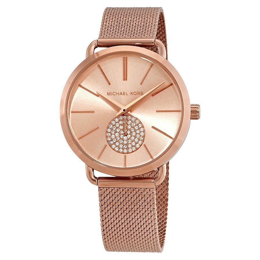 Shop Authentic Michael Kors Portia Rose Gold Dial Rose Gold Mesh Bracelet Watch for Women - MK3845 - Luxxuri