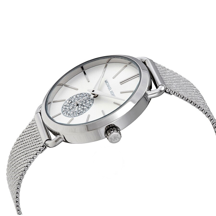  Shop Authentic Michael Kors Portia Silver Dial Silver Mesh Bracelet Watch for Women - MK3843 - Luxxuri