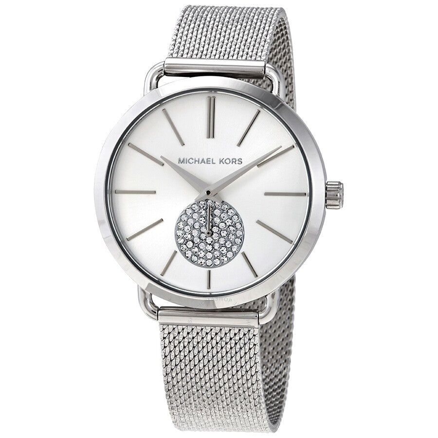  Shop Authentic Michael Kors Portia Silver Dial Silver Mesh Bracelet Watch for Women - MK3843 - Luxxuri