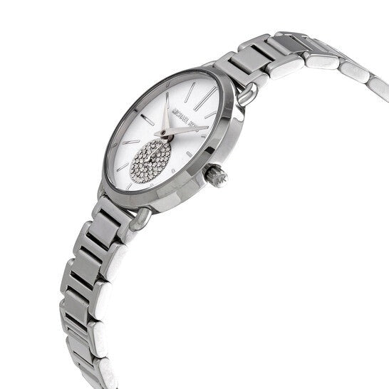 Michael Kors Portia Quartz Silver Dial Silver Steel Strap Watch For Women - MK3837