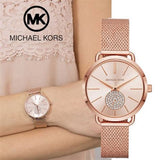  Shop Authentic Michael Kors Portia Rose Gold Dial Rose Gold Mesh Bracelet Watch for Women - MK3845 - Luxxuri