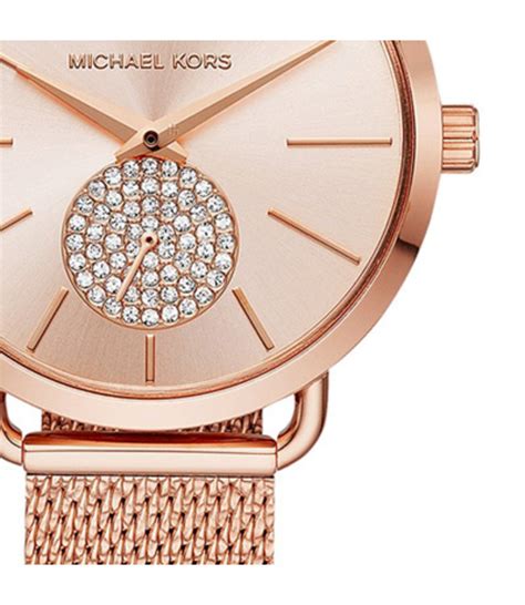  Shop Authentic Michael Kors Portia Rose Gold Dial Rose Gold Mesh Bracelet Watch for Women - MK3845 - Luxxuri