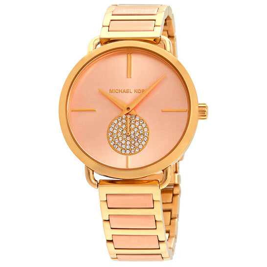  Shop Authentic Michael Kors Portia Rose Gold Dial Two Tone Steel Strap Watch for Women - MK3706 - Luxxuri